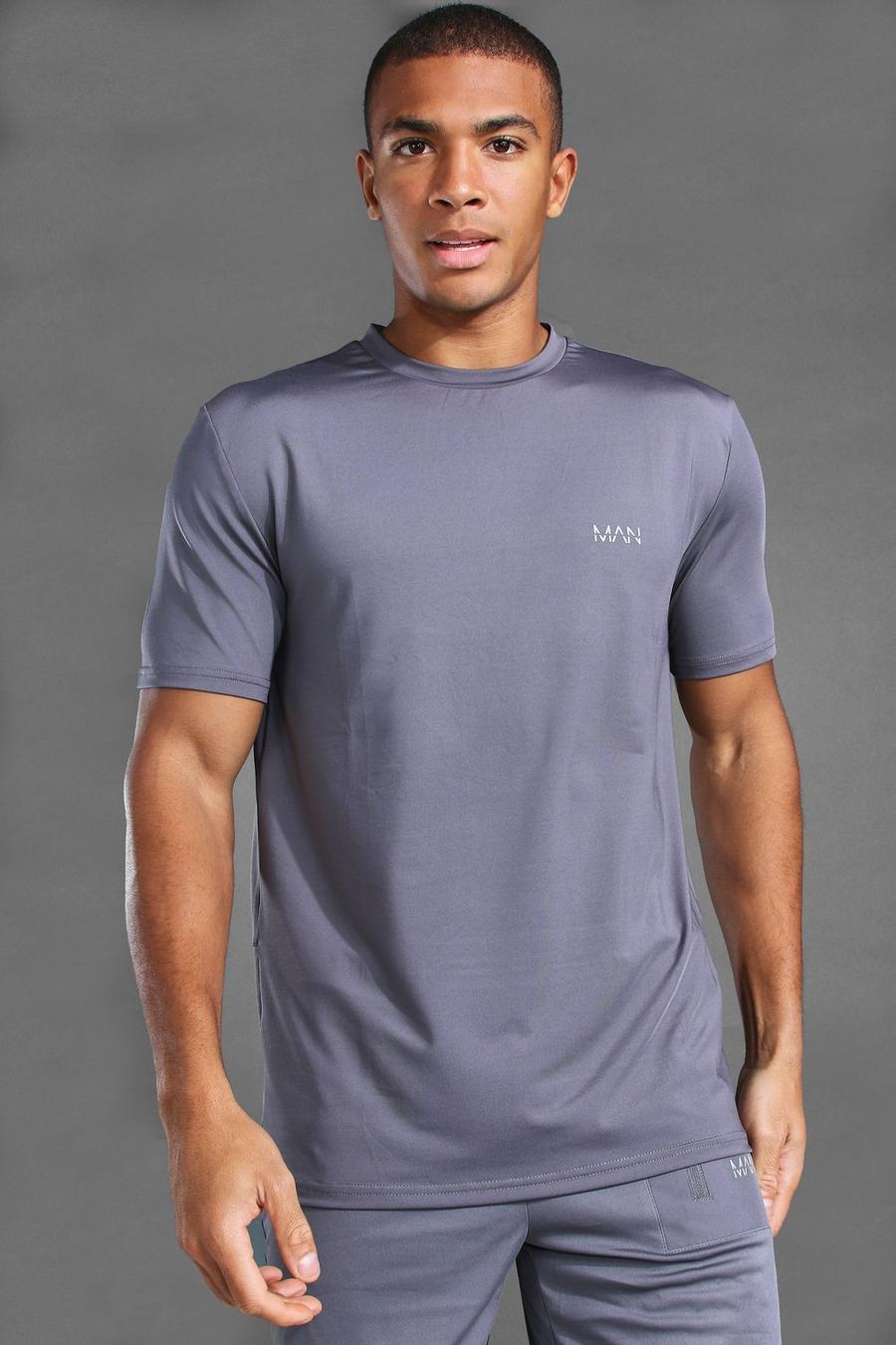 Charcoal MAN Active Back Pocket Detail T-Shirt image number 1