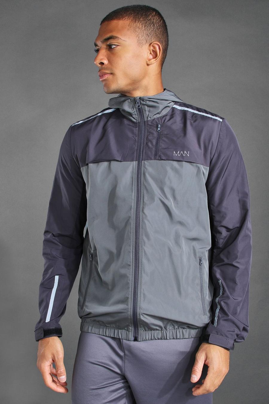 Charcoal MAN Active Colourblock Cagoule image number 1