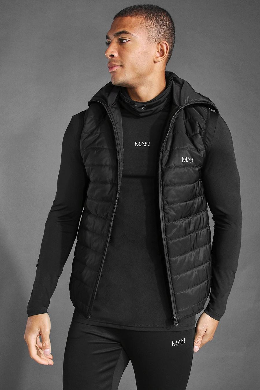 Black MAN Active Snood Puffer Body Warmer image number 1