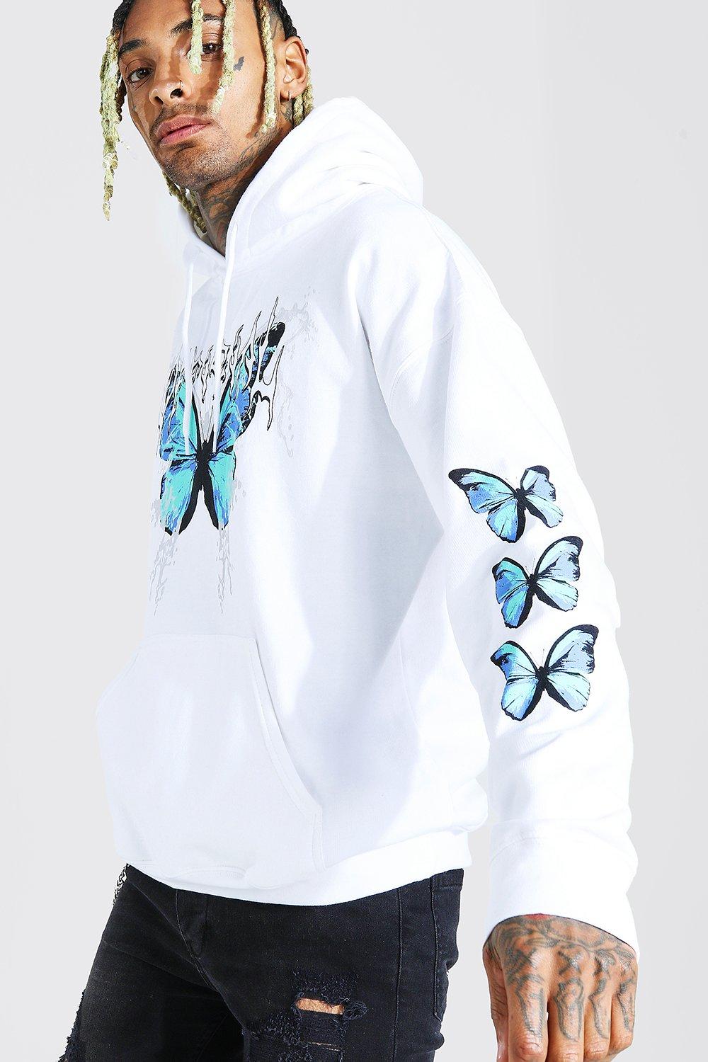 Hoodie with butterflies on sleeves new arrivals