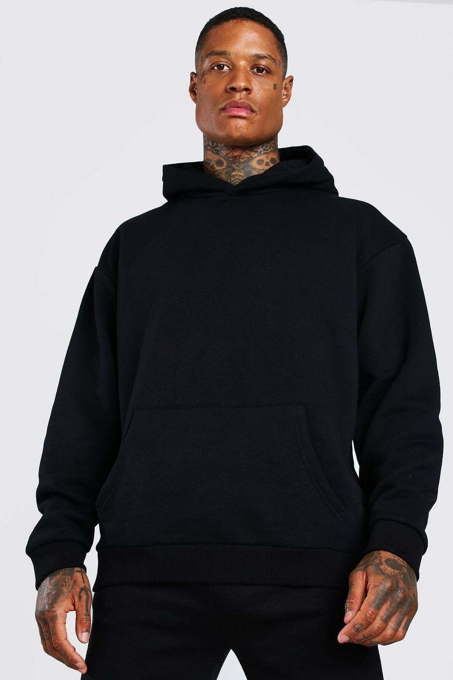 Black Oversize hoodie i tjockt tyg image number 1