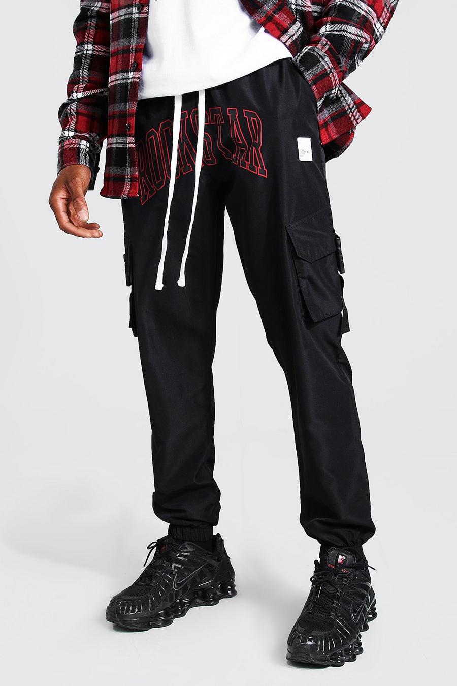Pantalones de camuflaje con estampado Shell Rockstar con correa, Negro image number 1