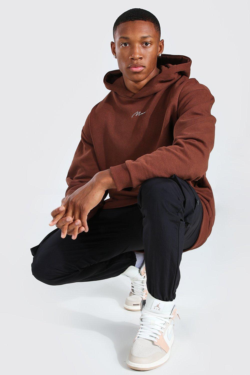 Oversized MAN Signature Heavyweight Hoodie | boohoo