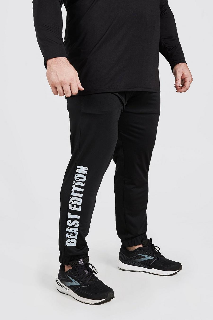 Black Man Active X Beast Tapered Print Detail Track Pants image number 1