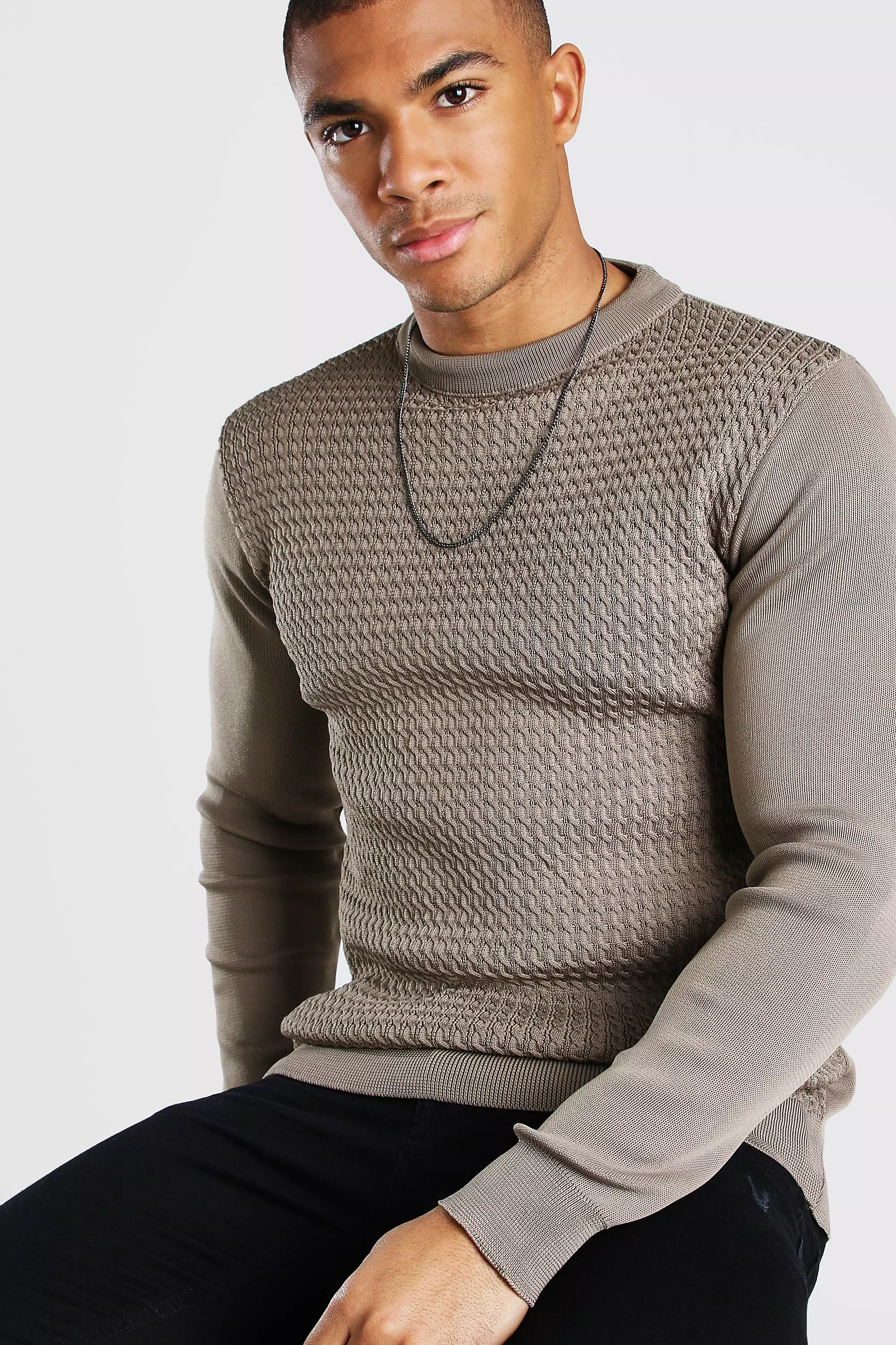 Muscle fit hotsell crew neck jumper