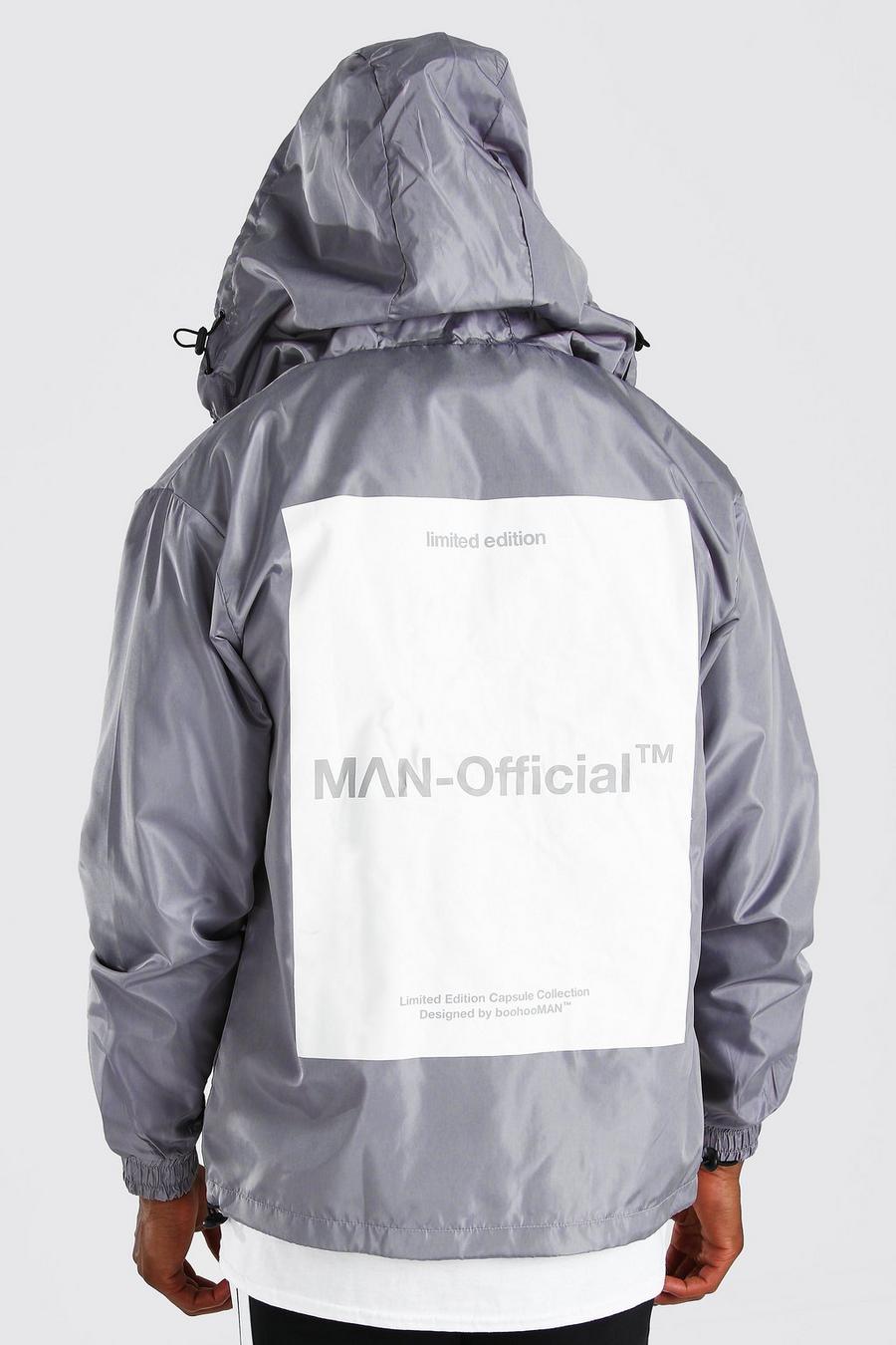 Grey All Over Back Print Cagoule image number 1