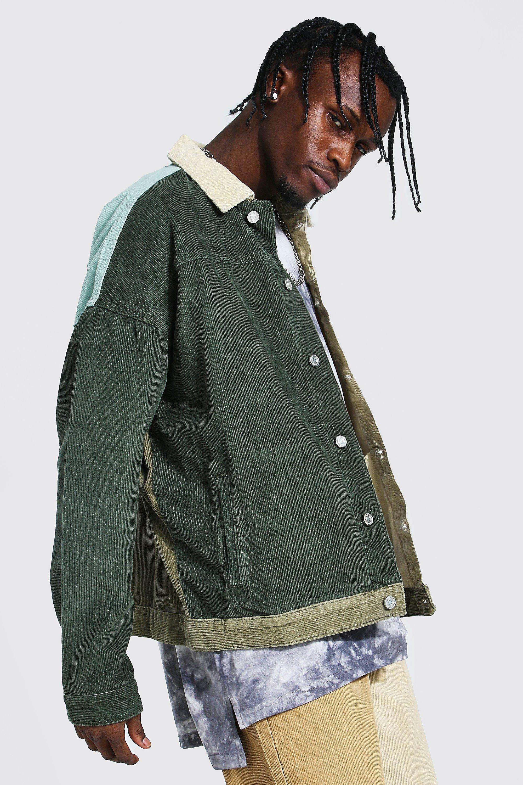 Patchwork corduroy jacket mens sale