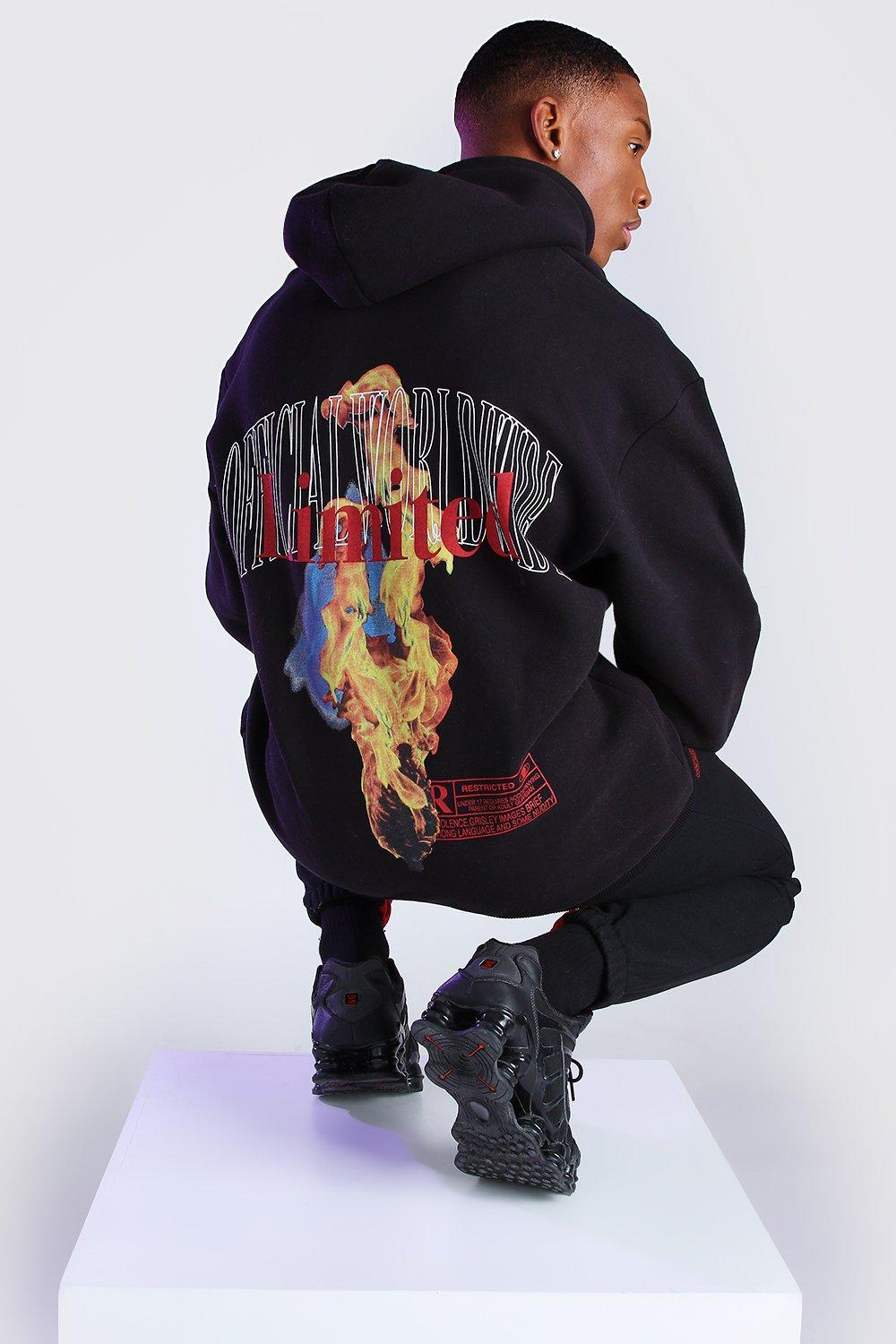 Oversized Graphic Printed Hoodie