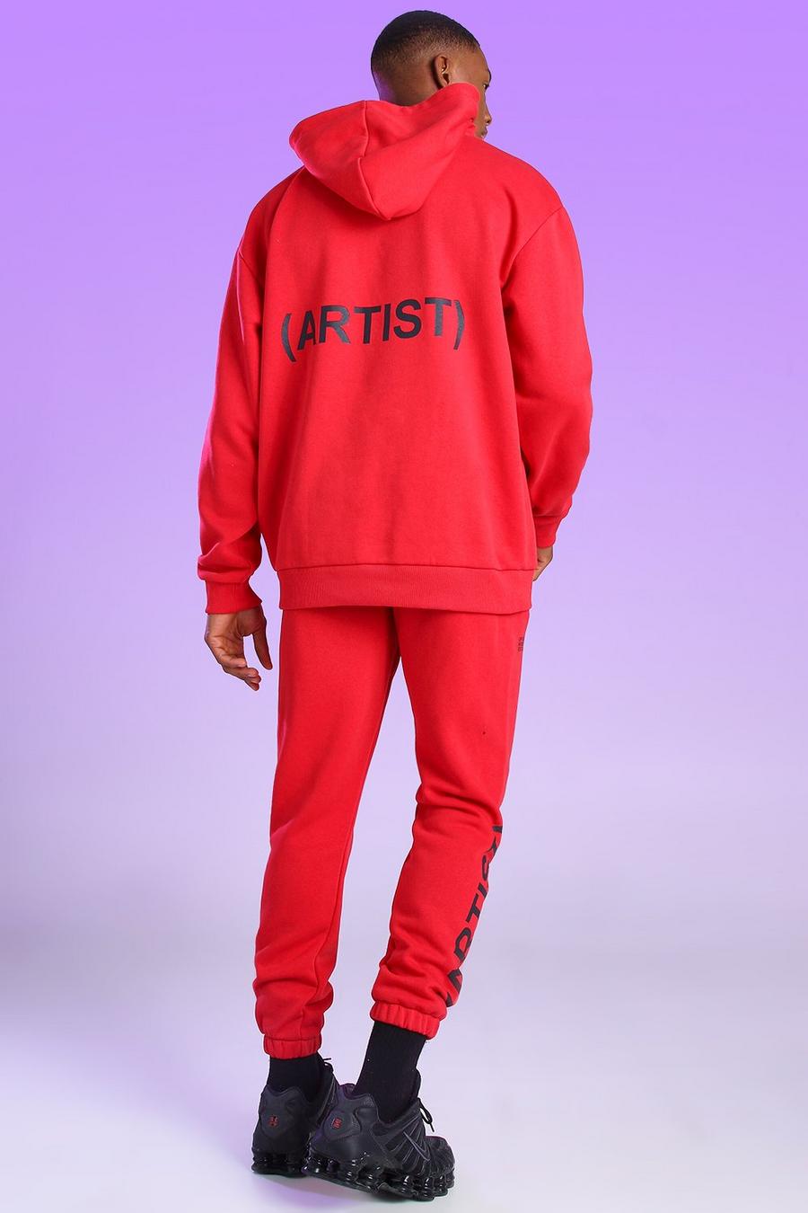 Red Oversized Official Artist Print Hoodie image number 1