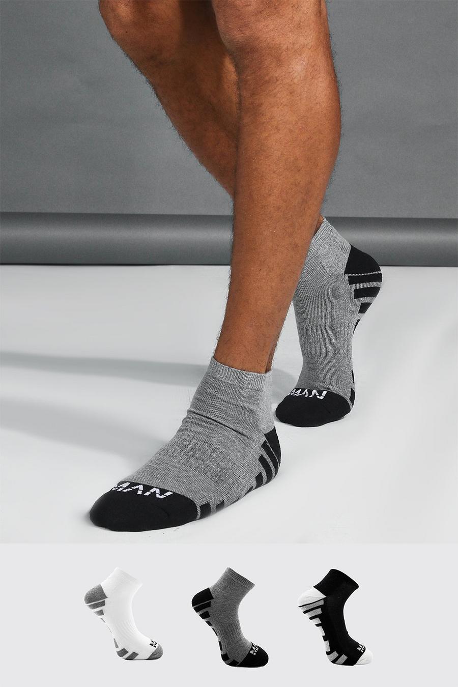 Pack de 3 pares de calcetines tobilleros MAN deportivos, Multicolor image number 1