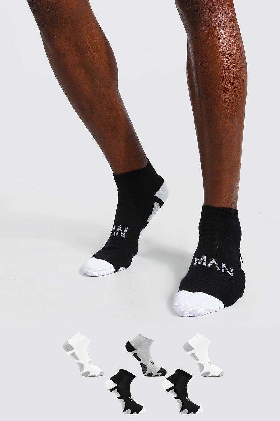 Multi 5 Pack MAN Dash Activewear Ankle Socks image number 1