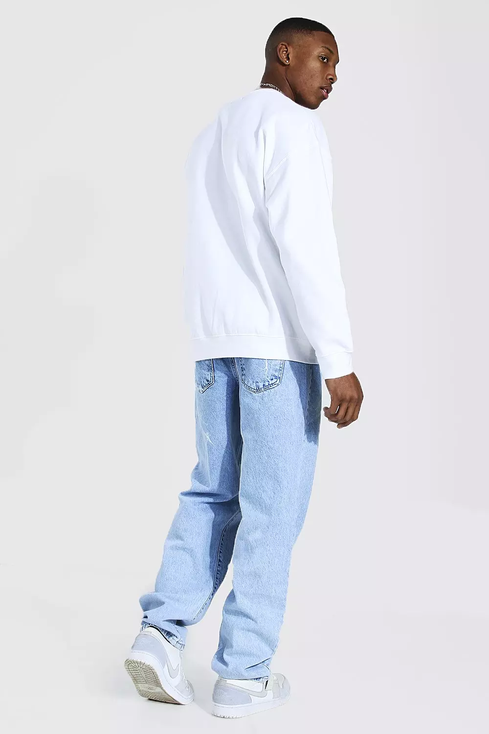 Ice blue Relaxed Fit Lightning Print Jean alternative image