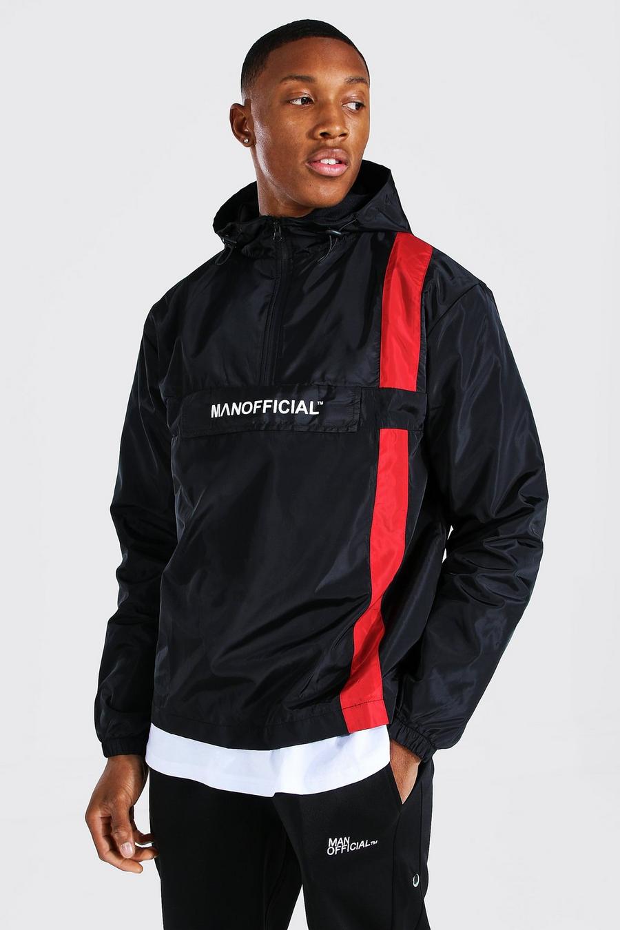 Black Man Official Stripe Overhead Cagoule image number 1