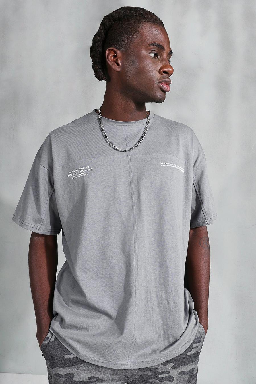 Charcoal Official Utility T-Shirt Oversized With Buckle image number 1