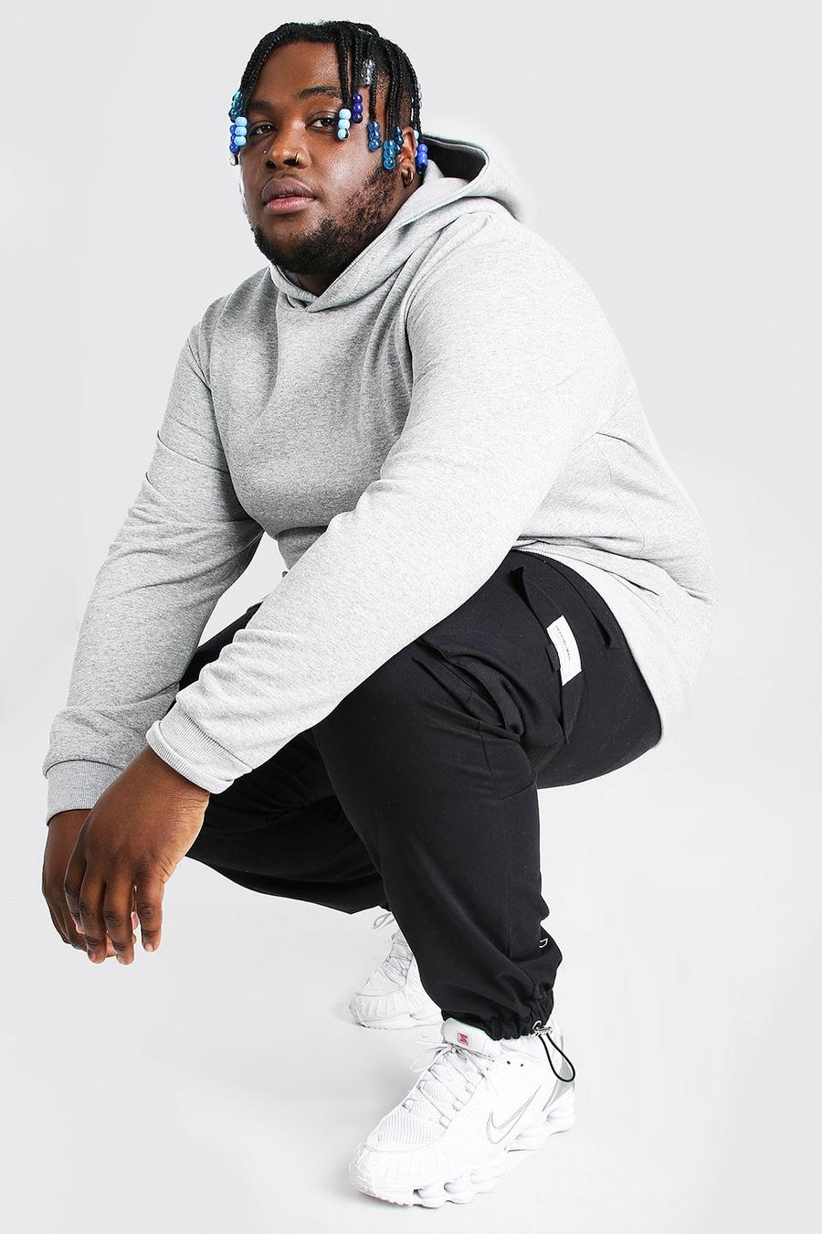 Plus Size Heavyweight Over The Head Hoodie, Grey marl image number 1