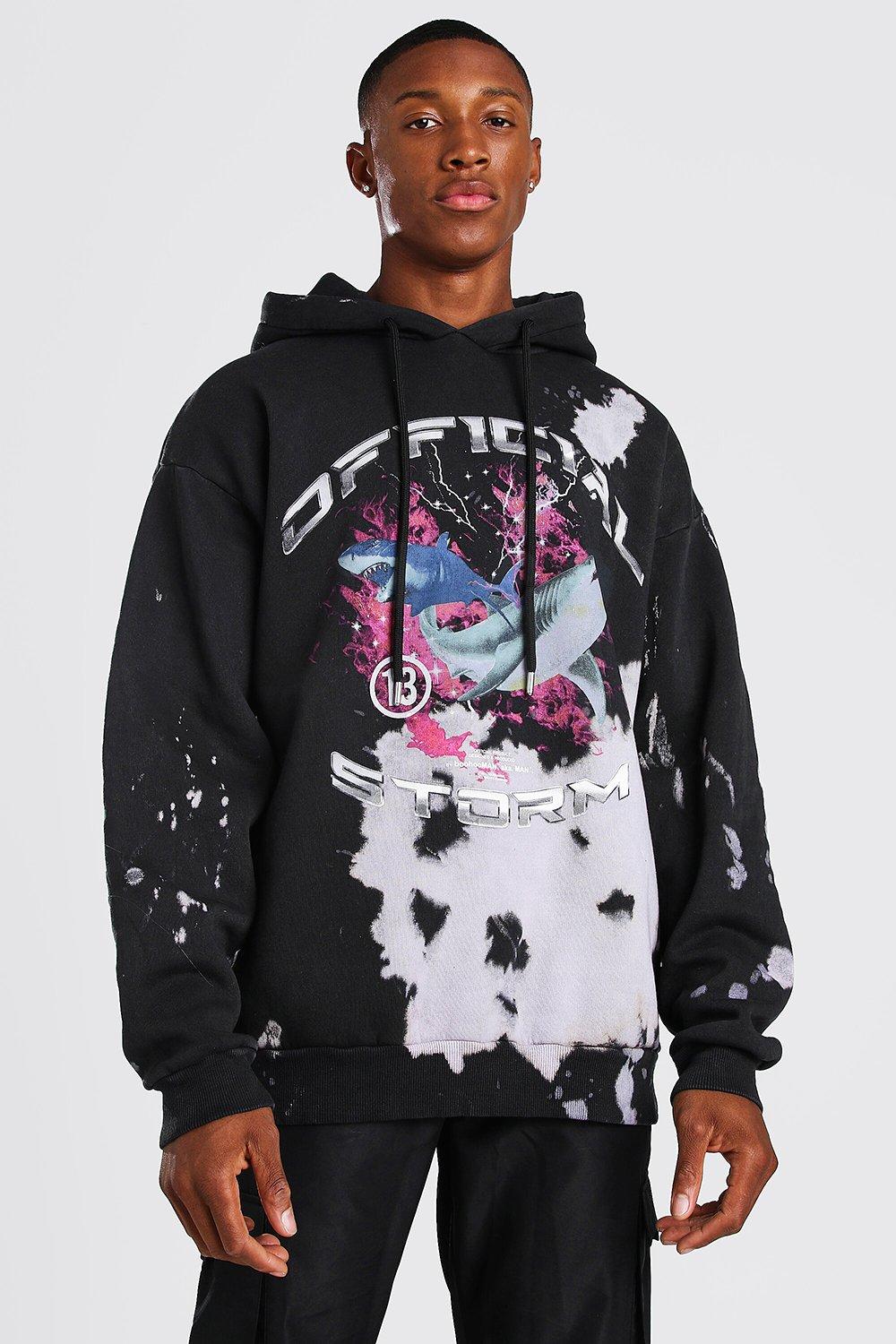 Shark print hoodie cheap