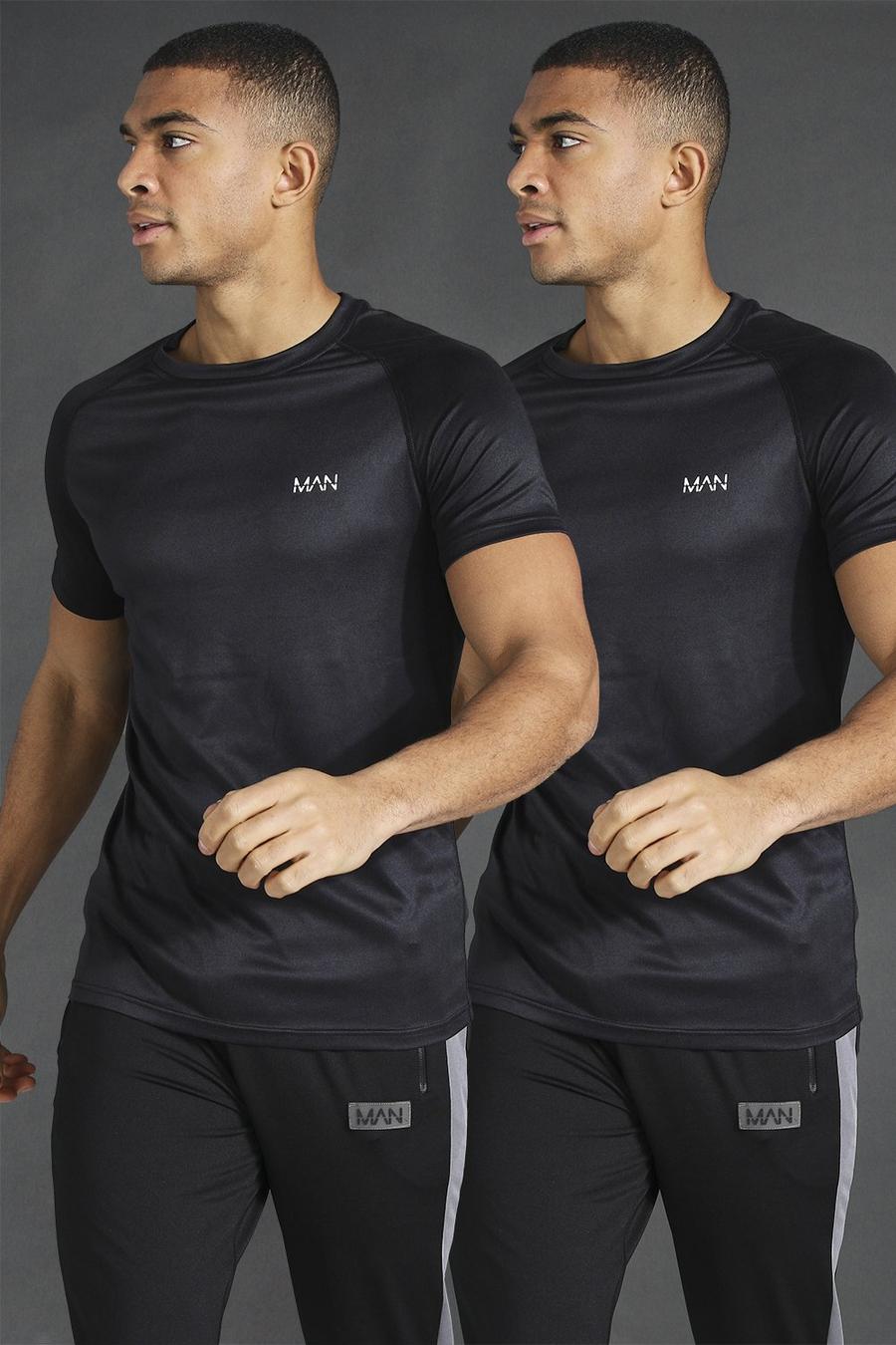 מארז 2 חולצות טישרט רגלן ספורטיביות עם כיתוב MAN image number 1
