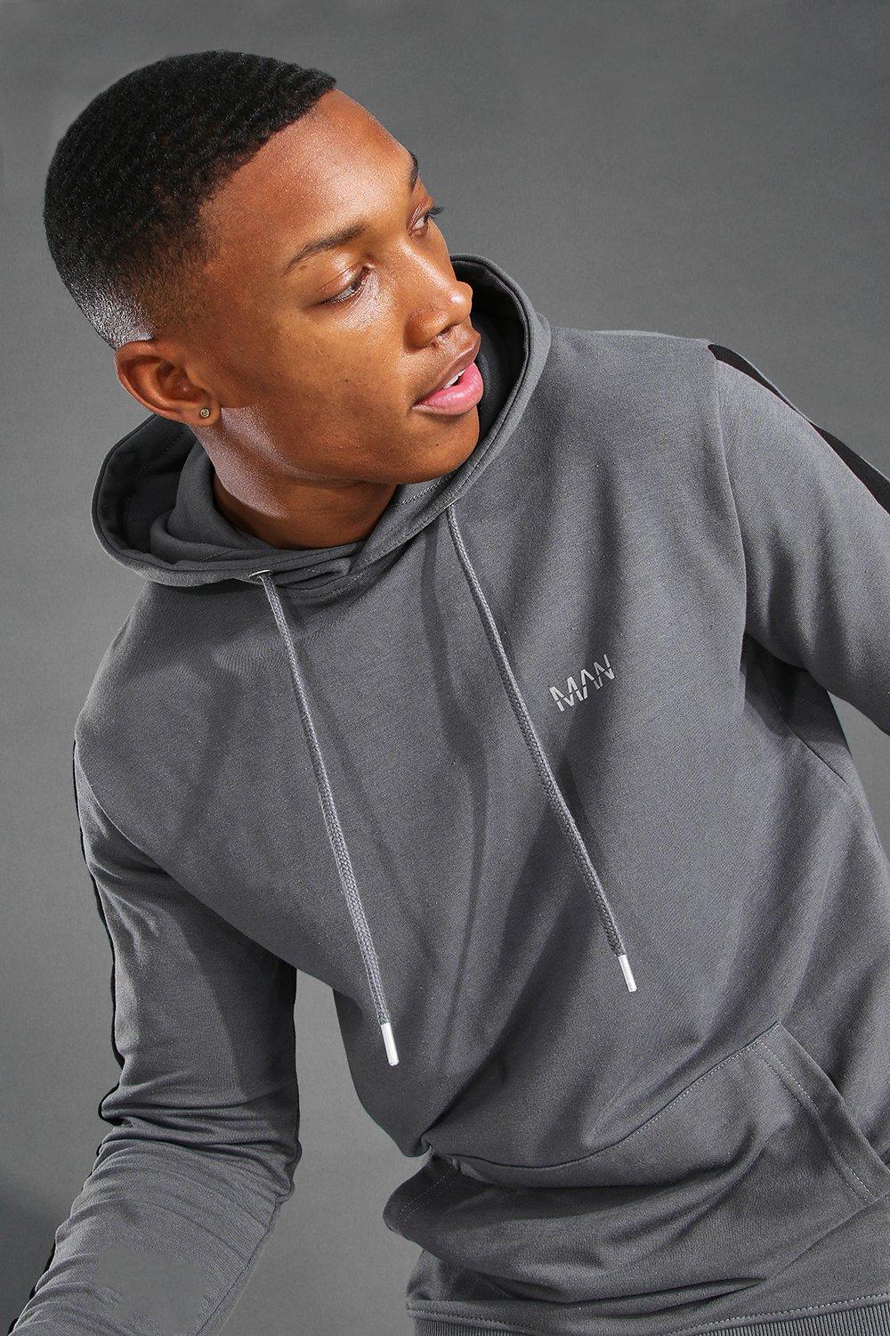 MAN Active Side Stripe Over The Head Hoodie boohoo AU