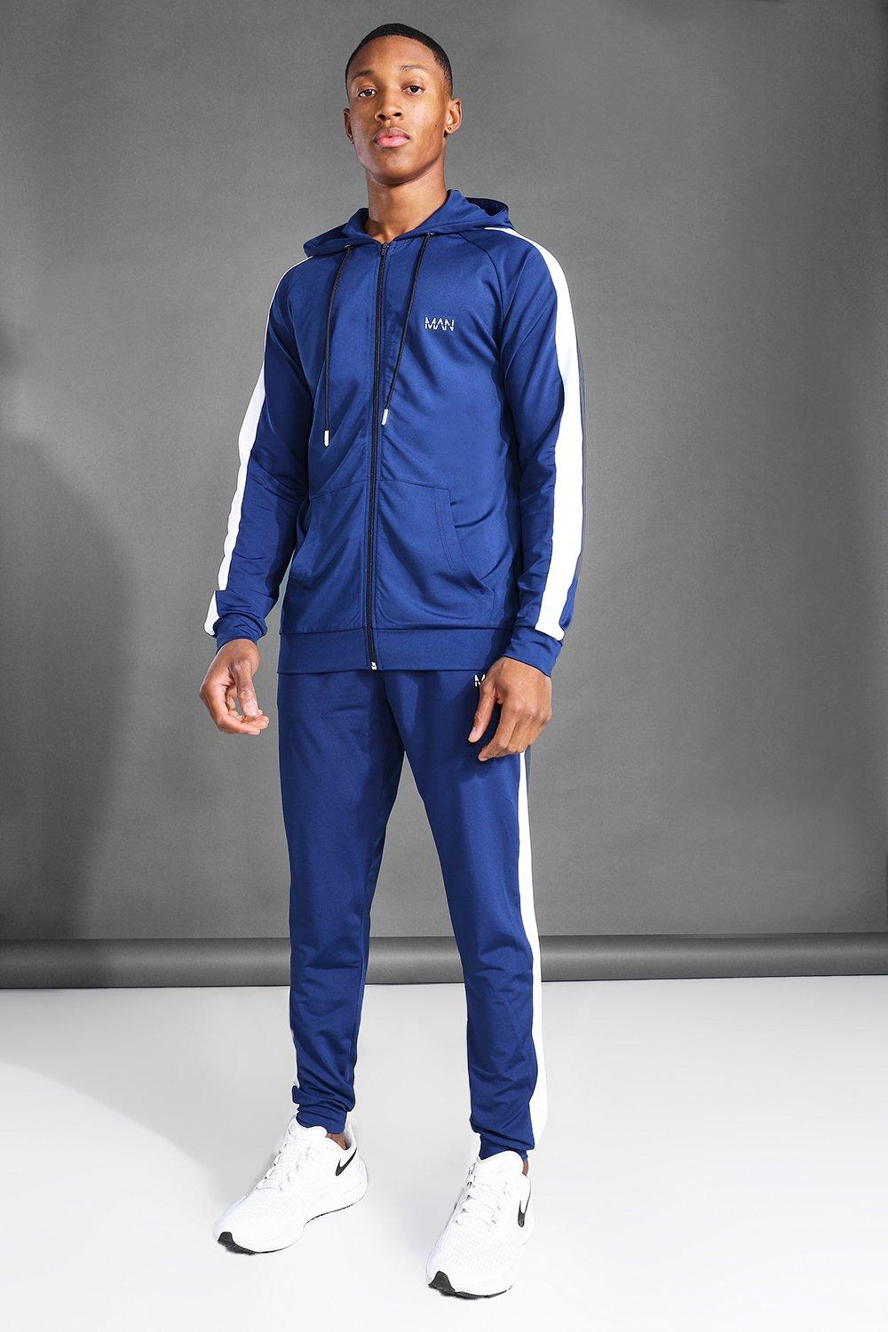 Man Active Gym Zip Through Hoodie Tracksuit