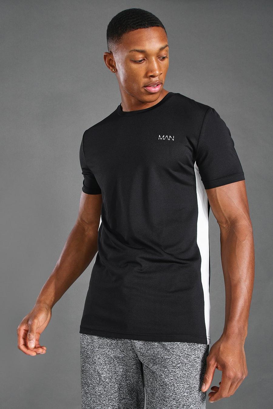MAN Active T-shirt med ränder i sidorna image number 1