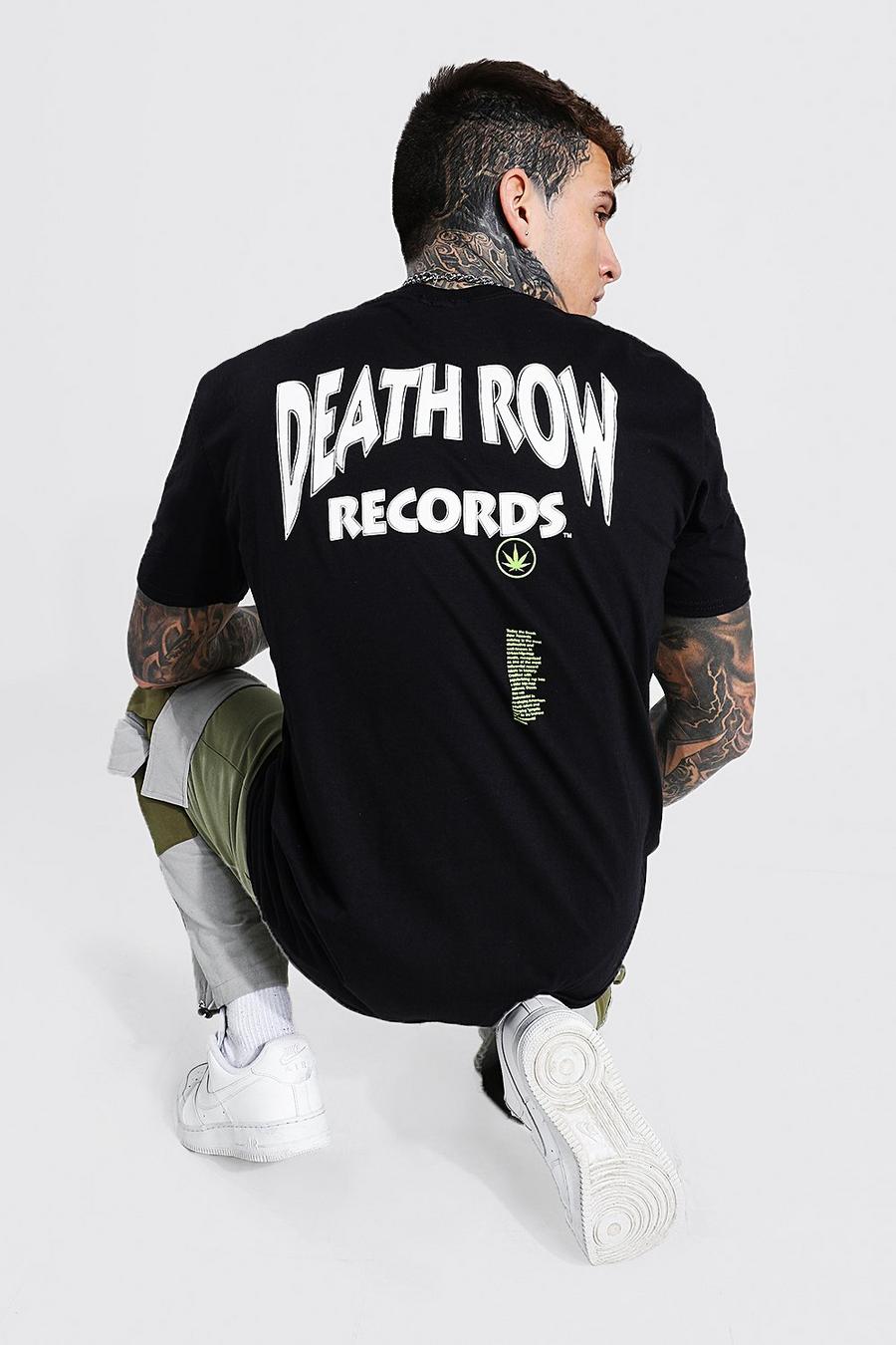 Lizenz-T-Shirt in Übergröße mit Death Row-Motiv, Schwarz image number 1