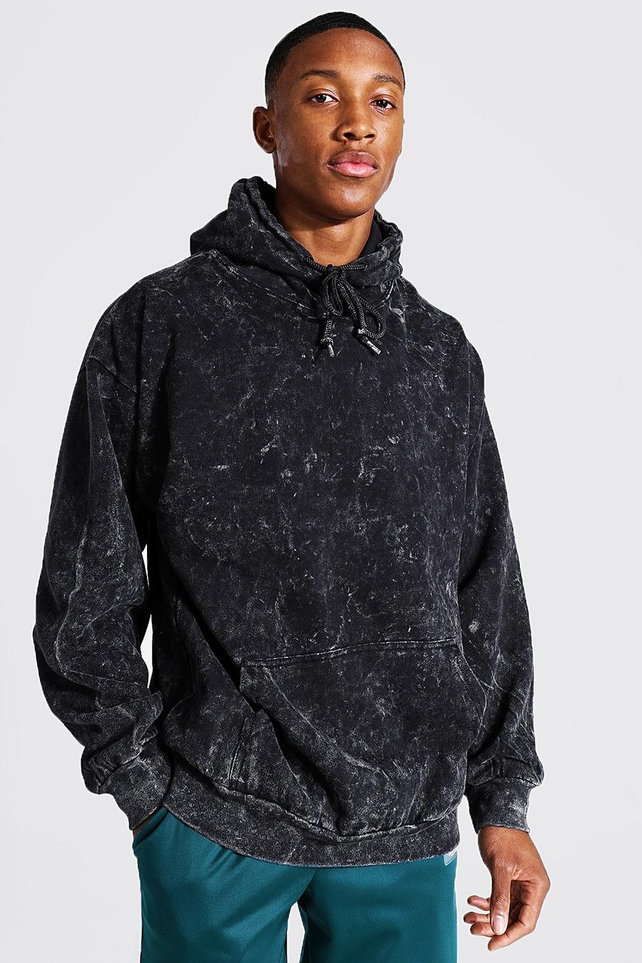 Oversized-Hoodie mit Acid-Waschung, Anthrazit image number 1