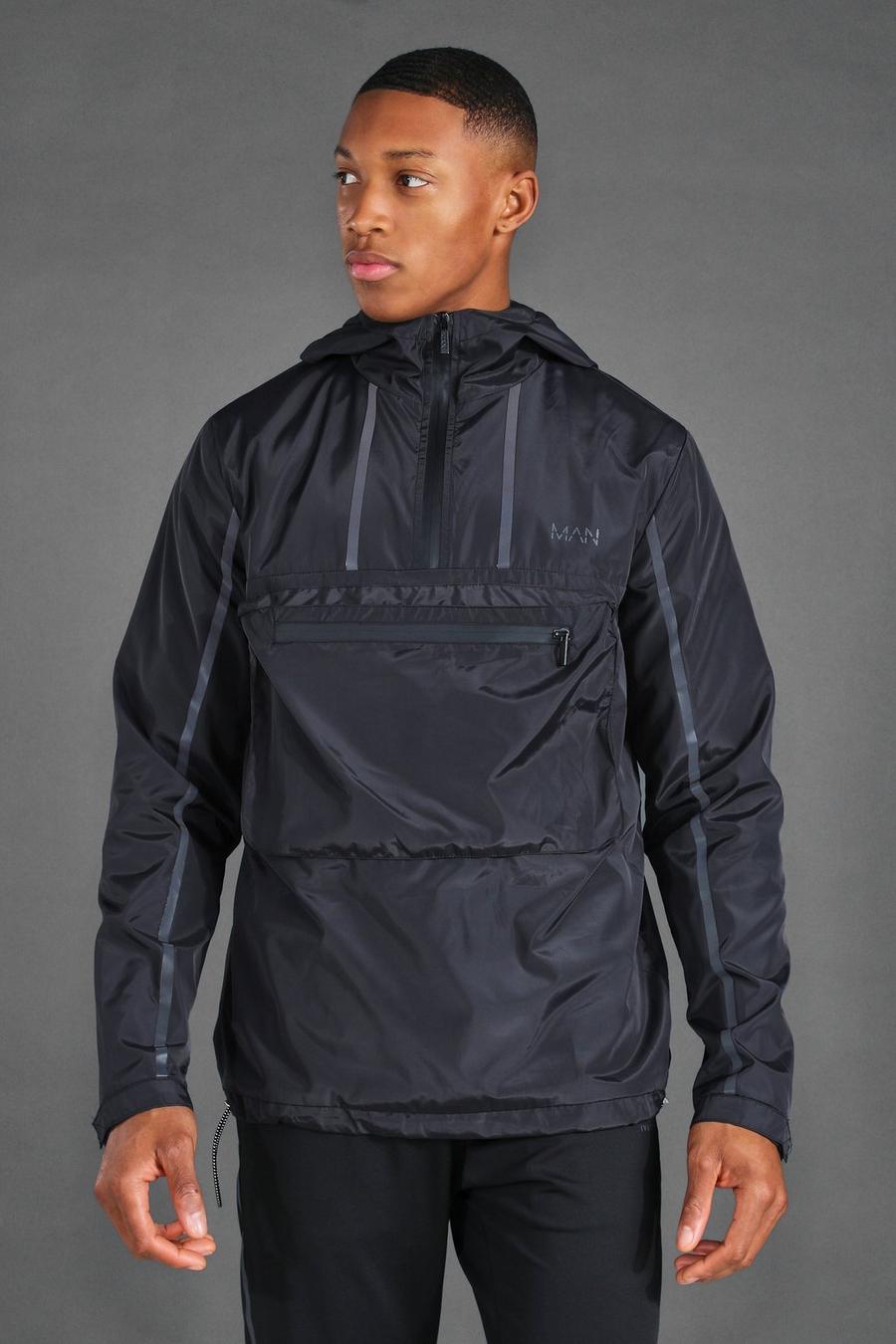 Black MAN Active Reflective Over The Head Cagoule image number 1