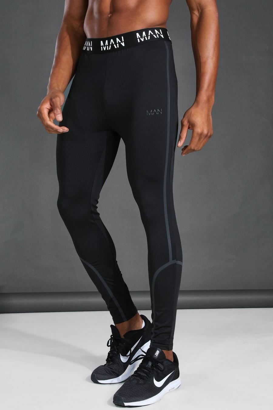 Legging a compressione MAN Active riflettenti, Nero image number 1