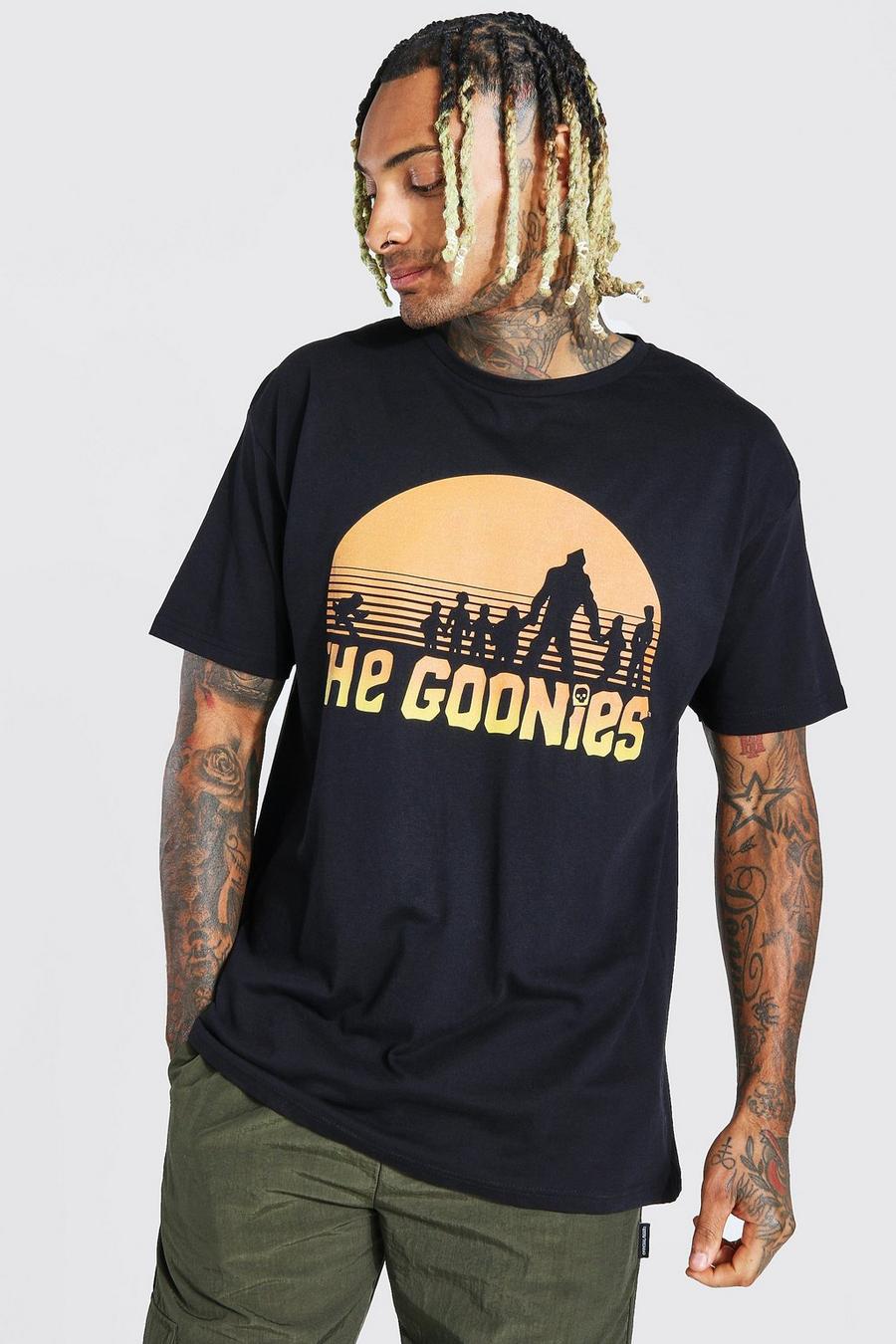 Lizenz T-Shirt in Übergröße mit „The Goonies“-Print, Schwarz image number 1