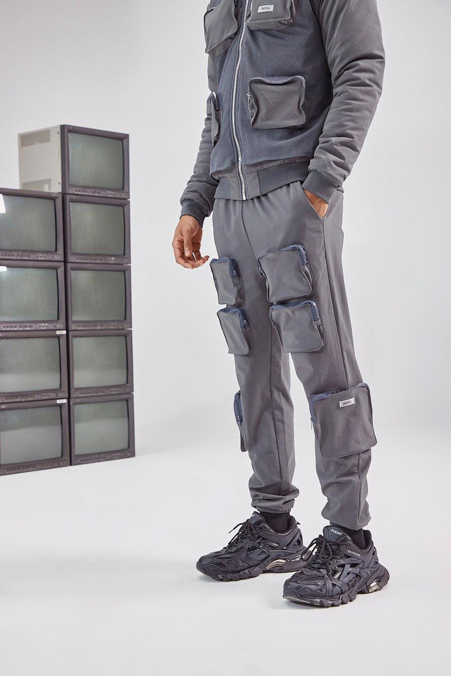 Pantalones de estilo militar con bolsillo 3D, Gris marengo image number 1