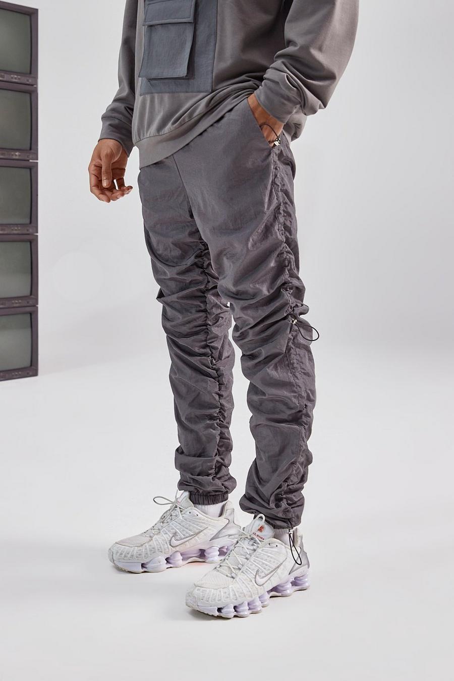 Charcoal Ruched Leg Cargo Pant image number 1