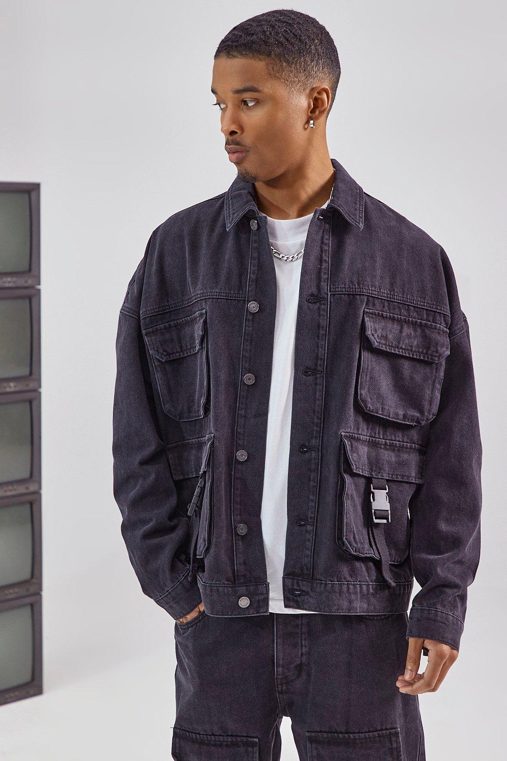 Boohoo denim utility jacket sale