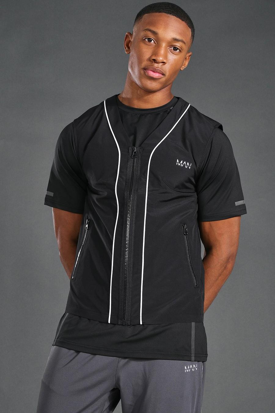 Chaleco deportivo reflectante MAN, Negro image number 1