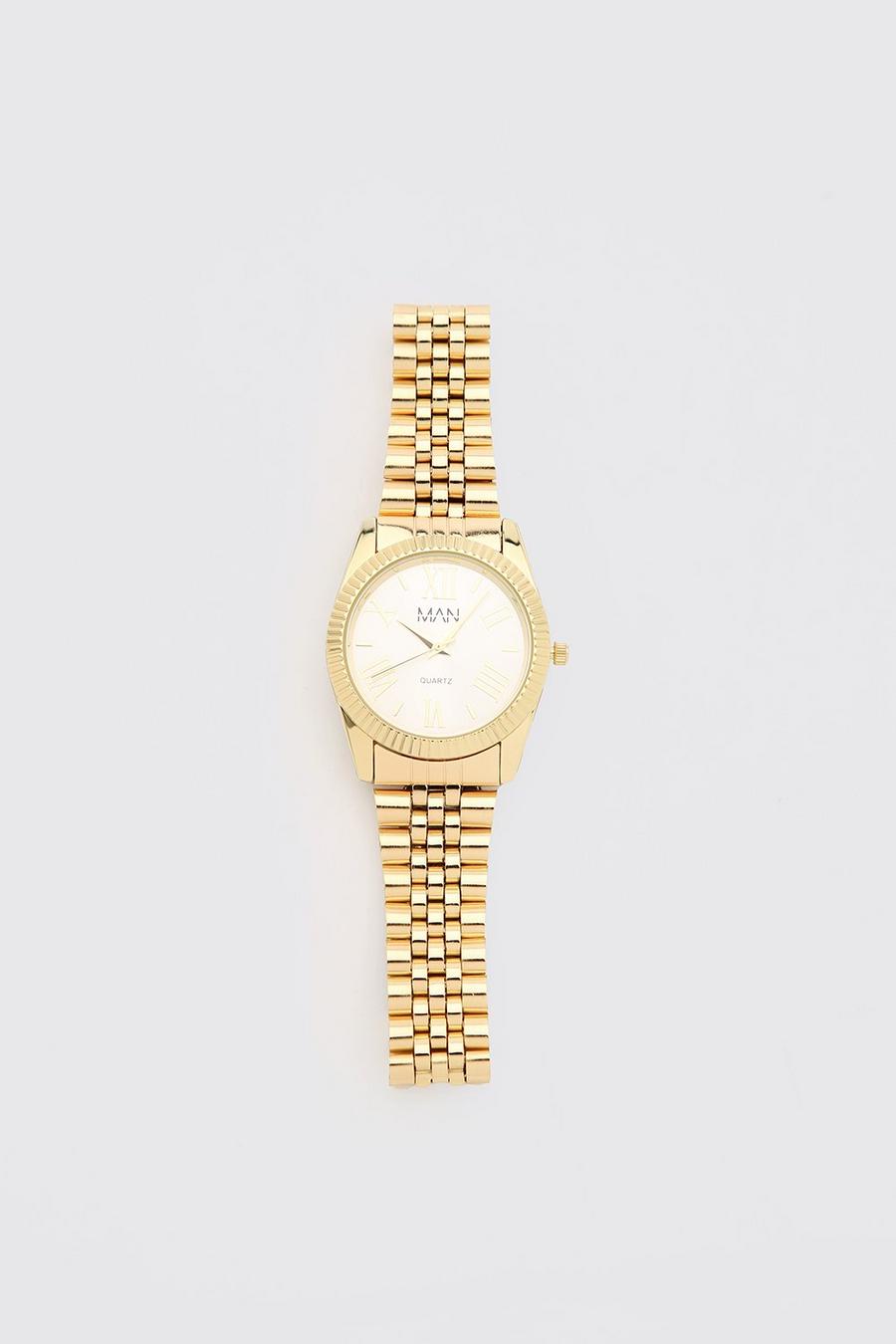 Gold Man Dash Horloge Met Wit Wijzerplaat image number 1