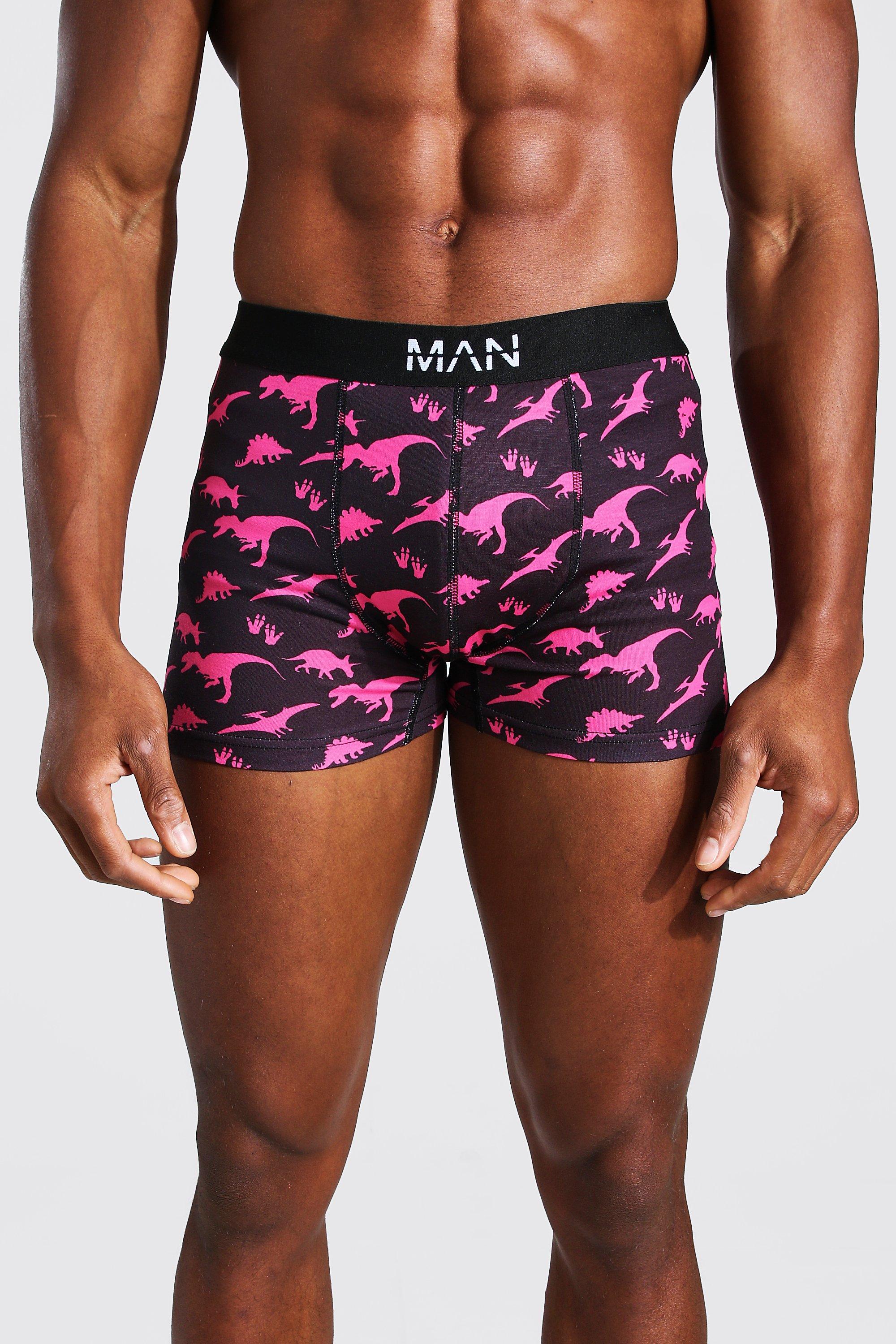 MAN Dash 3 Pack Dinosaur Boxers | boohoo