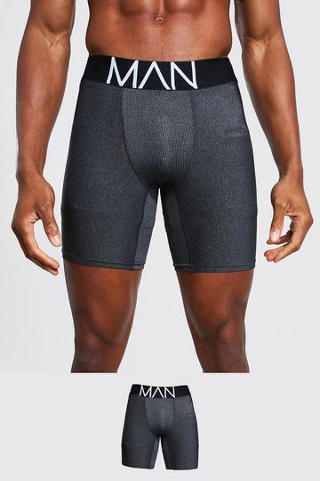 MAN Dash Contrast Stitch Long Length Sports Boxer black