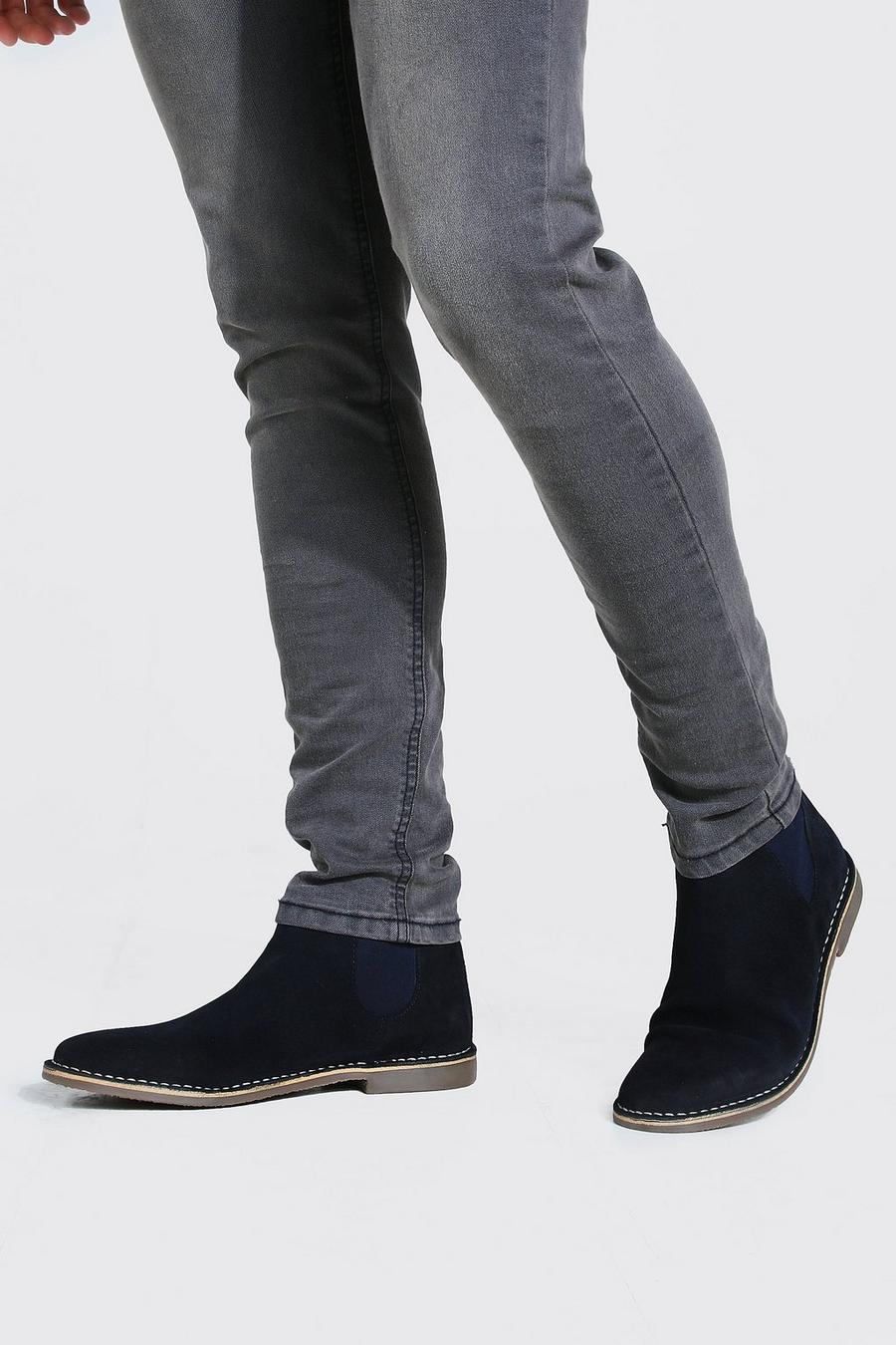Suede Chelsea Boot, Navy image number 1