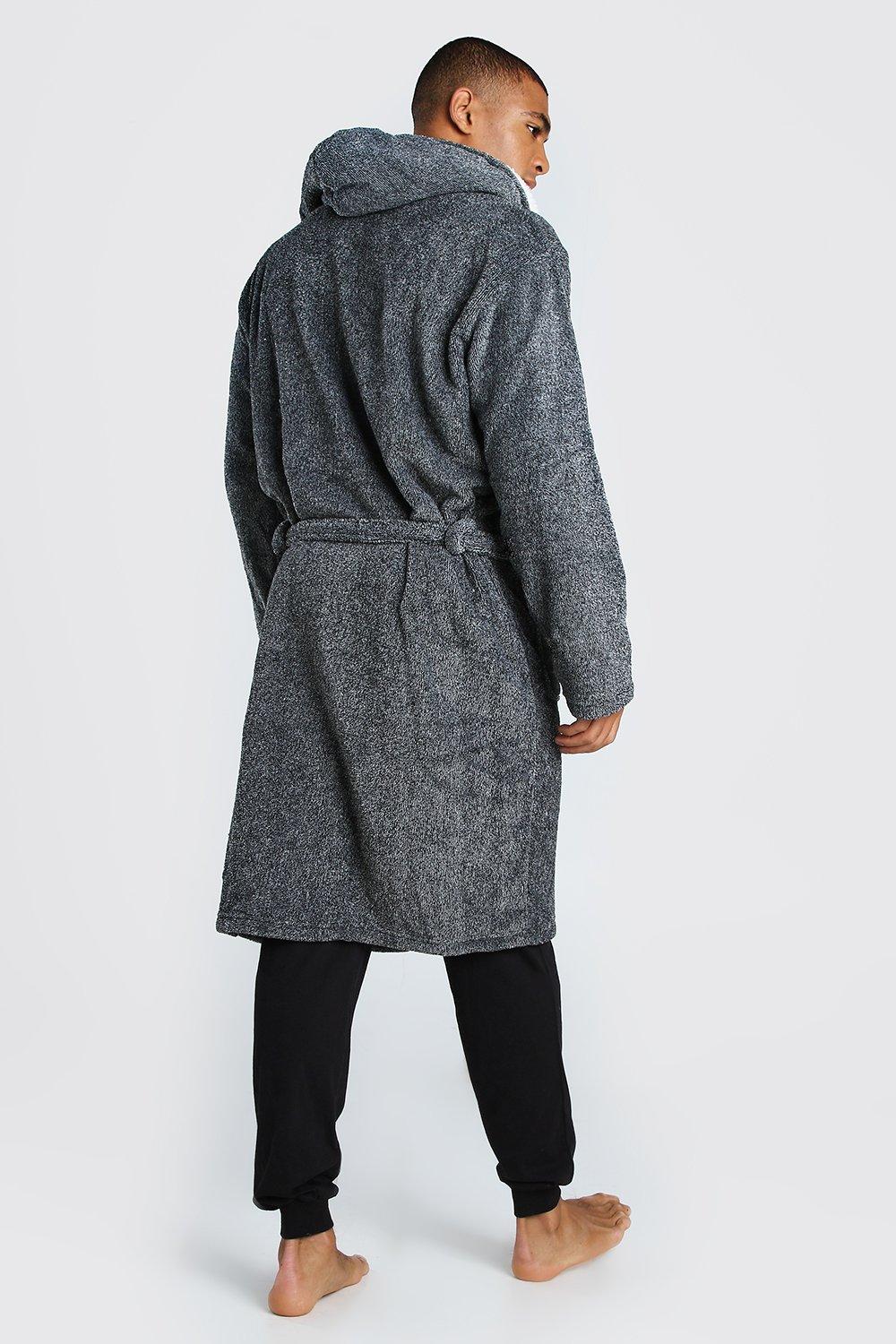 Fleece lined dressing gown on sale mens