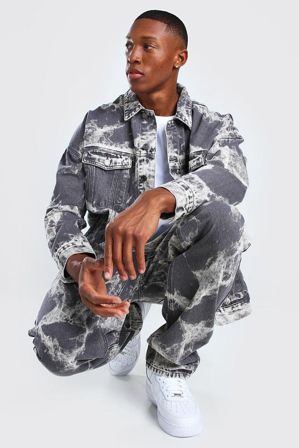 Grey camo deals denim jacket