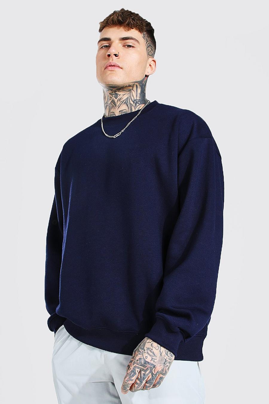 Übergroßes Sweatshirt, Marineblau image number 1