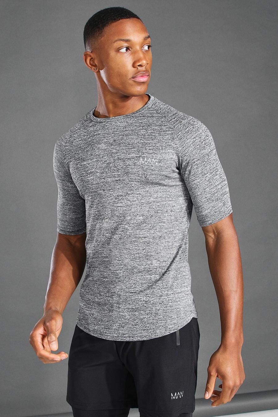Grey marl Man Active Gym Marl Poly Gym T-Shirt image number 1
