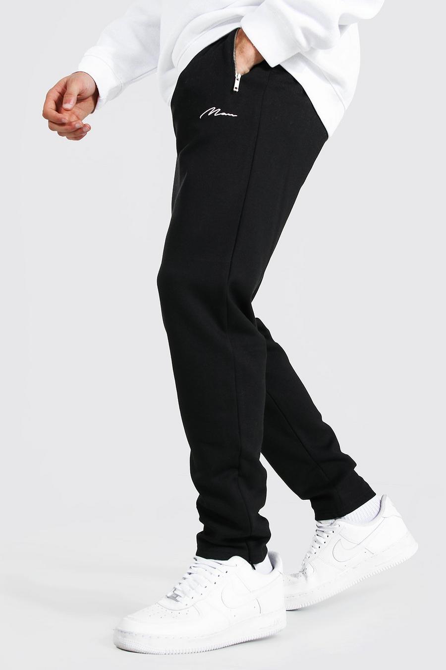 Pantalones de deporte de neopreno, de ajuste estándar con cremalleras MAN, Negro image number 1