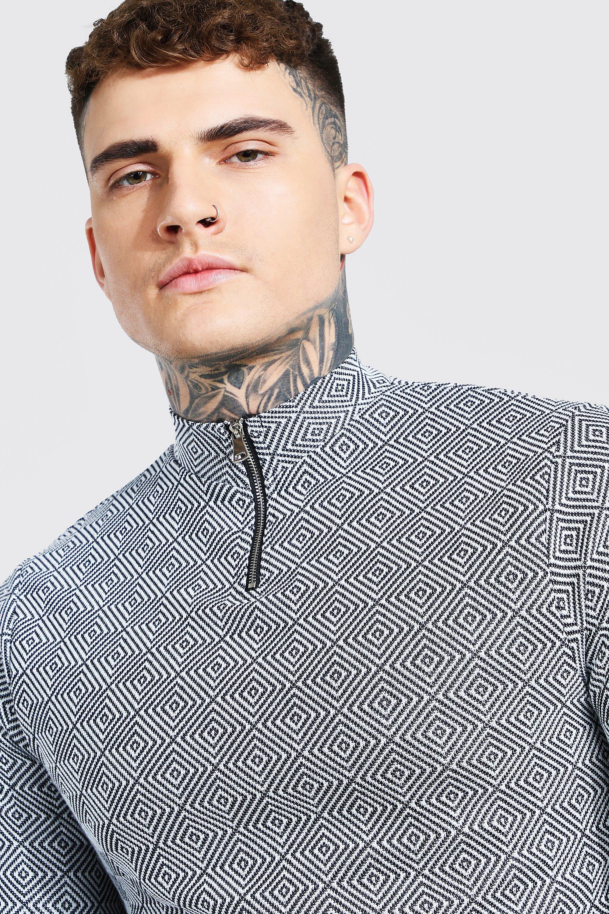 half zip funnel neck jumper