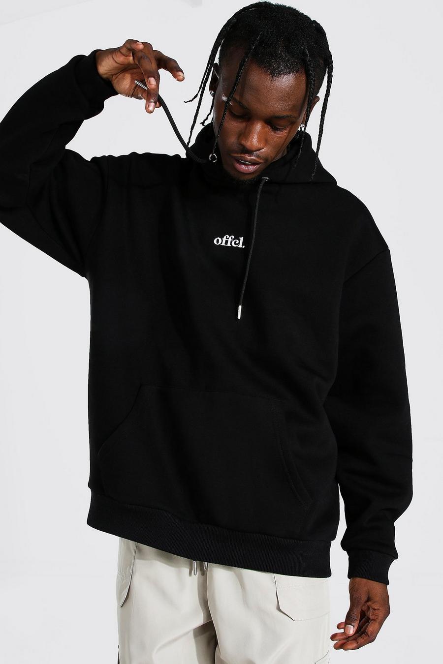 Black Official Oversized Embroidered Hoodie image number 1