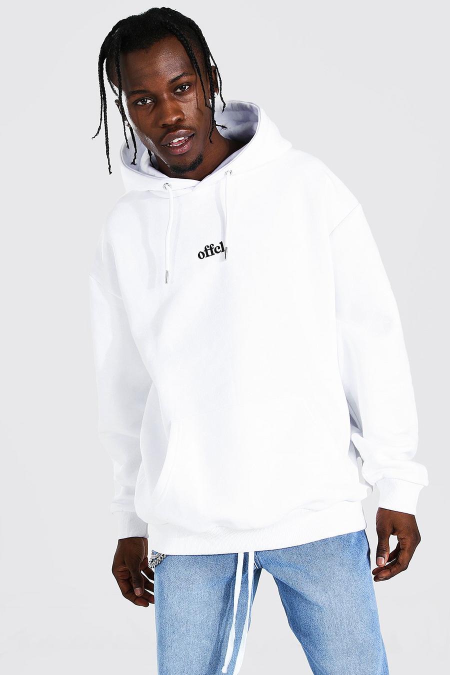 White Official Oversized Embroidered Hoodie image number 1