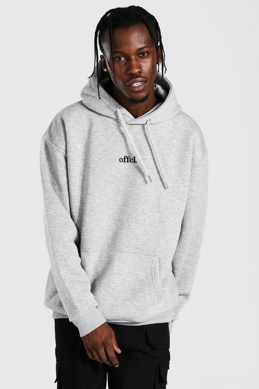 Grey marl Official Oversized Embroidered Hoodie image number 1