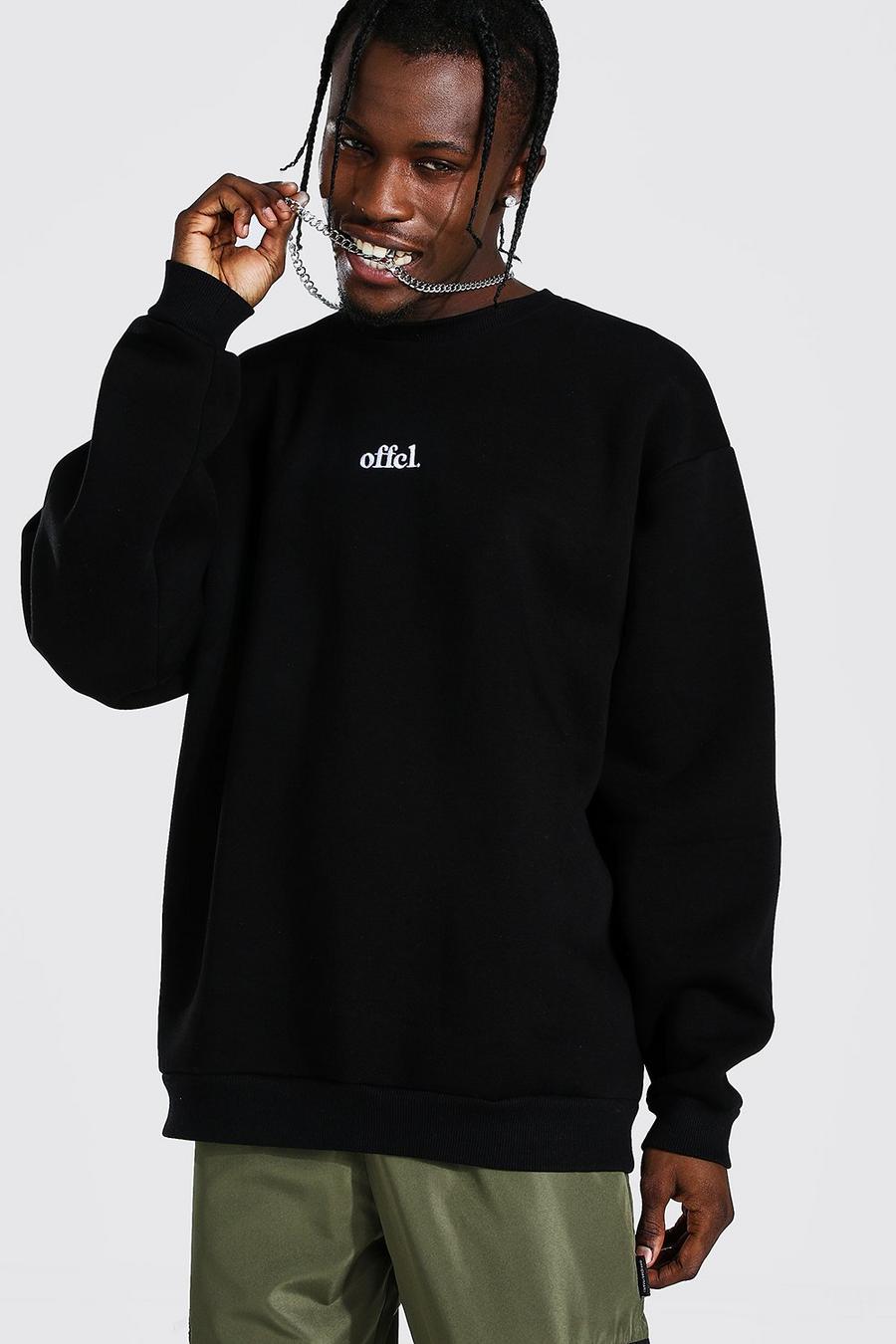 Black Official Oversized Embroidered Sweater image number 1