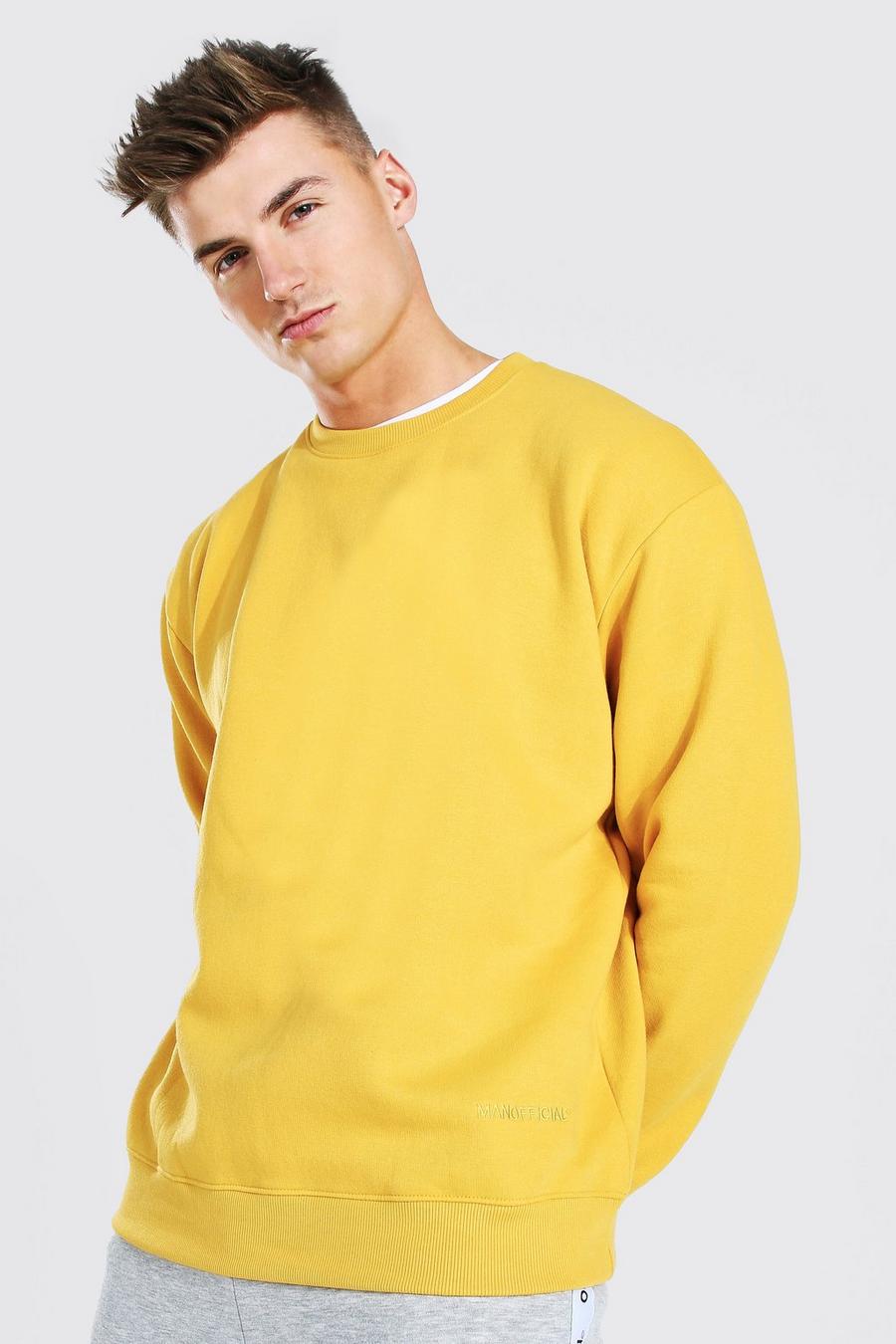 Mustard MAN Official Oversize sweatshirt med brodyr image number 1
