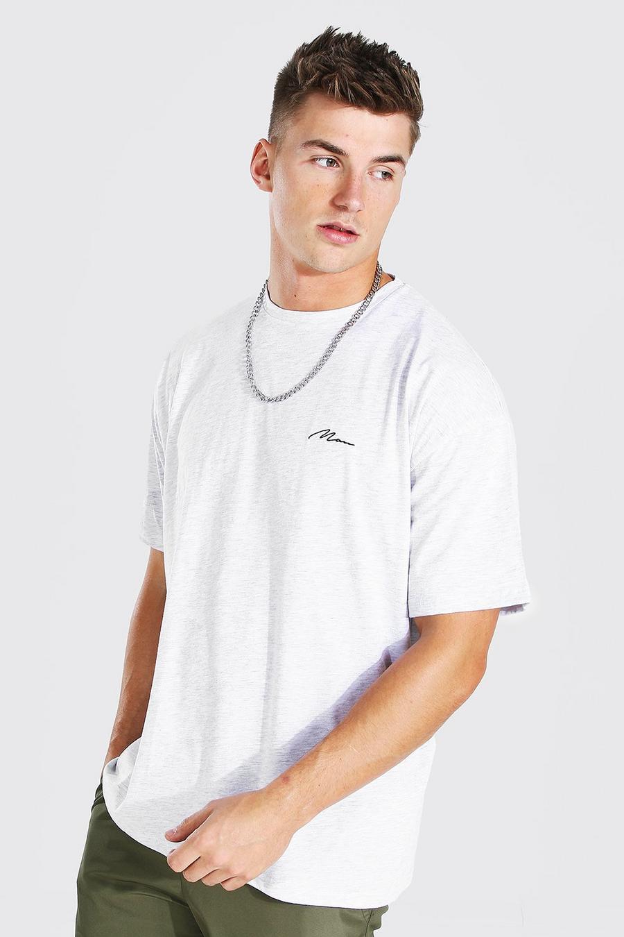 Ash grey Man Signature Oversize t-shirt image number 1
