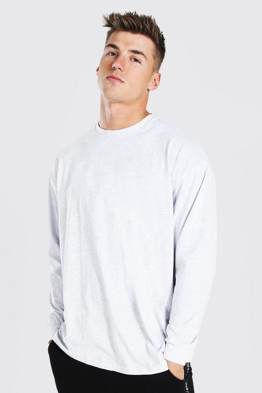 Ash grey Oversize långärmad t-shirt image number 1
